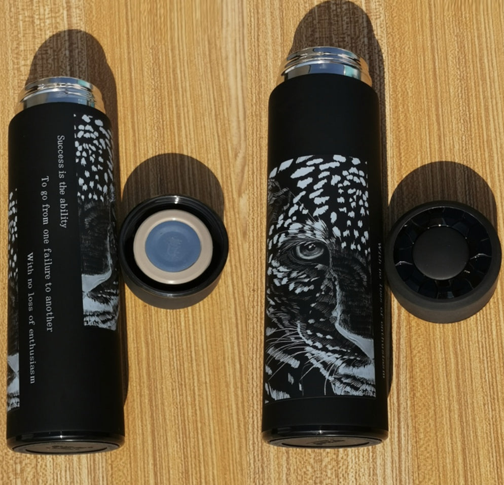 Insulated Thermos Cup with Tea Strainer – 304 Stainless Steel Vacuum Flask | 350ml & 500ml