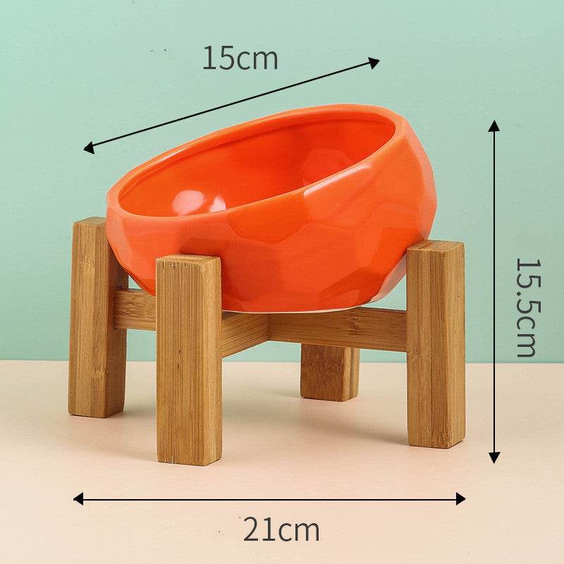 Ceramic Cat Bowl with Angled Mouth – Single & Set Options