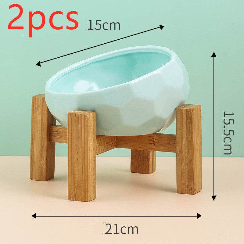 Ceramic Cat Bowl with Angled Mouth – Single & Set Options