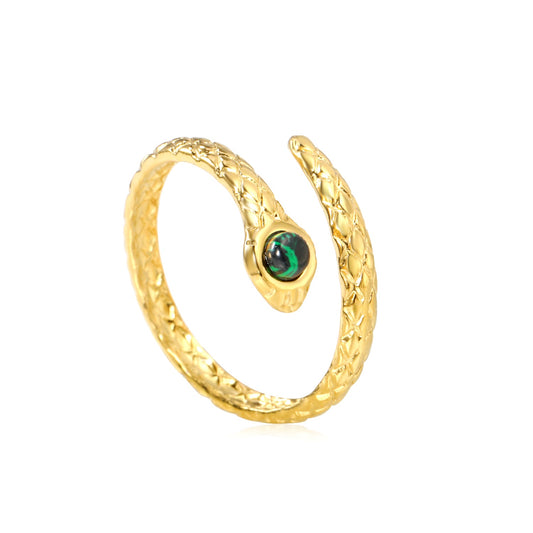 Emerald Twist Stainless Ring
