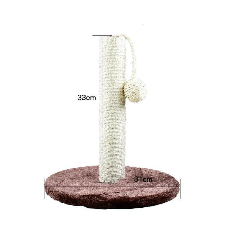 Cat Scratching Post with Platform & Hanging Toy – Multi Level Cat Tree Scratcher with Plush Bed