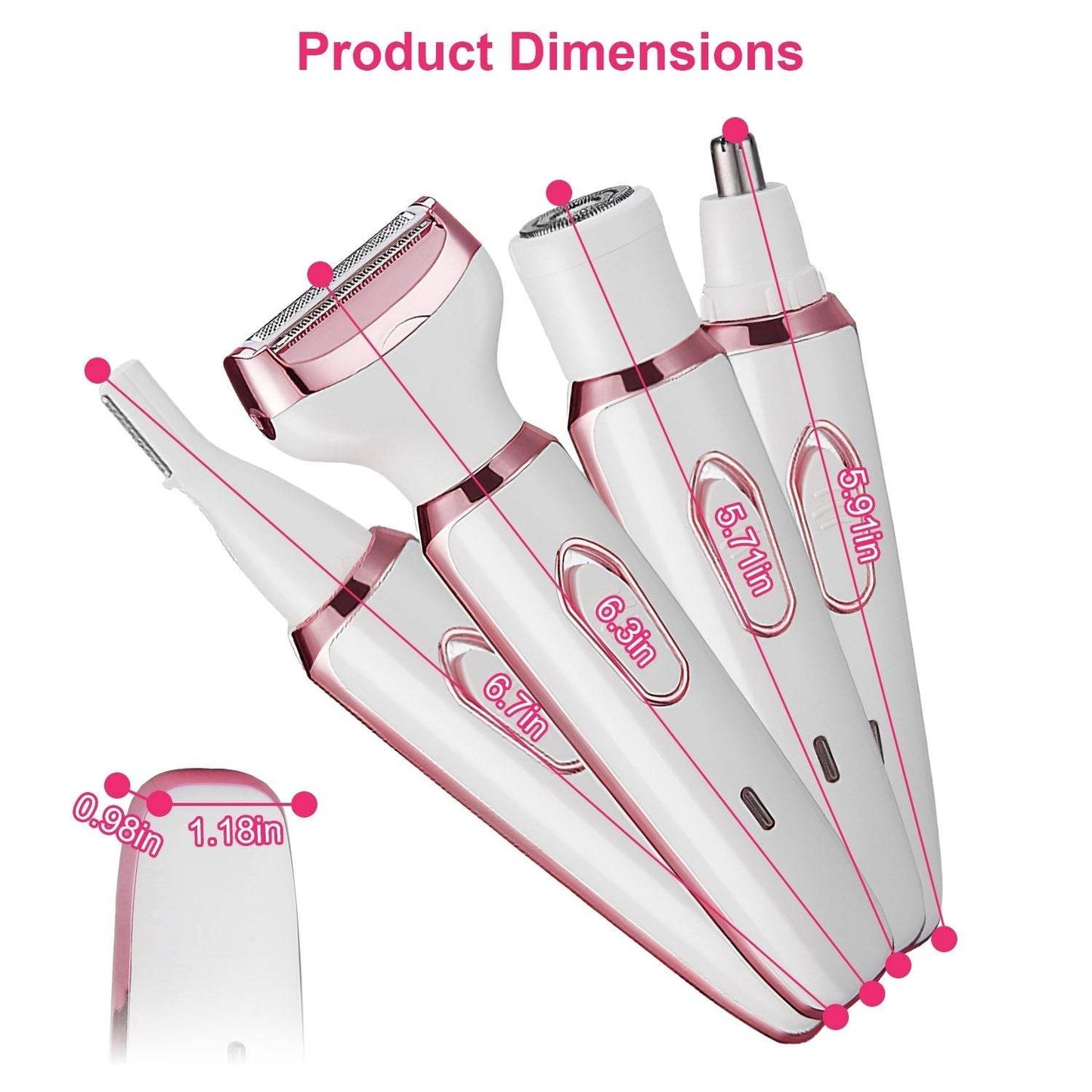 4 in 1 Painless Women Electric Hair Shaver trimmer for women