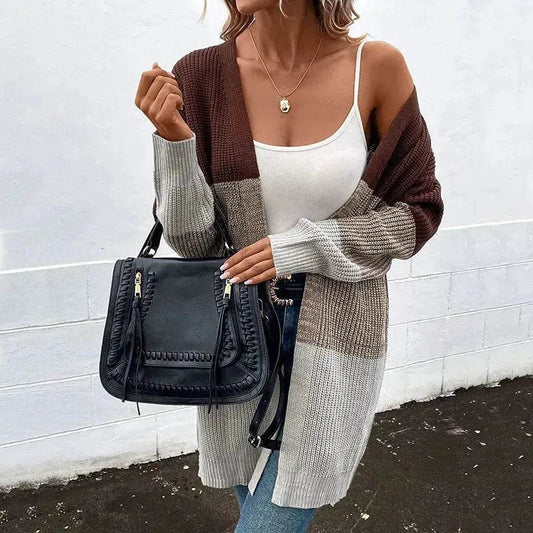 New style Autumn Winter Women Long Knitted Sweater Cardigan
