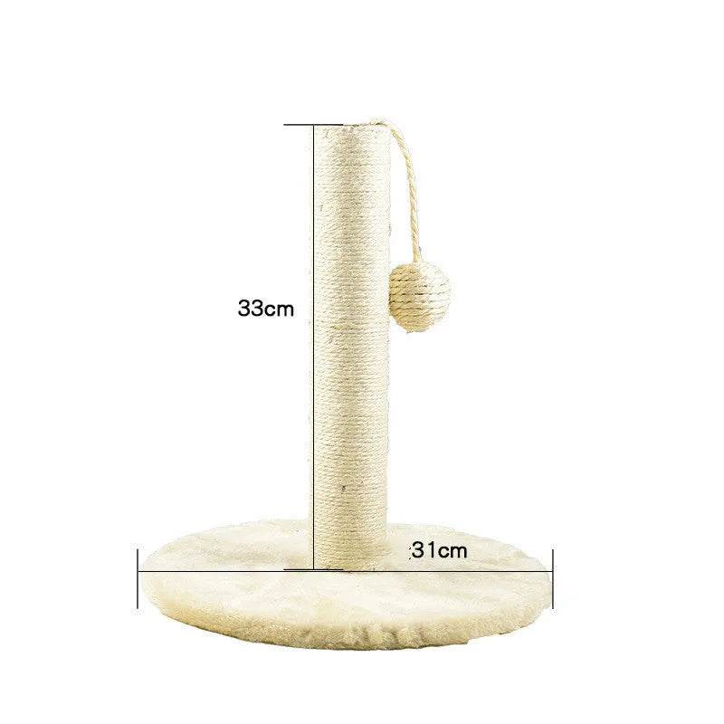 Cat Scratching Post with Platform & Hanging Toy – Multi Level Cat Tree Scratcher with Plush Bed