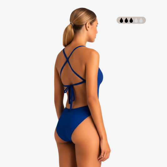 Norca SecureFlo Cobalt Tie-Back: Period Swimsuit