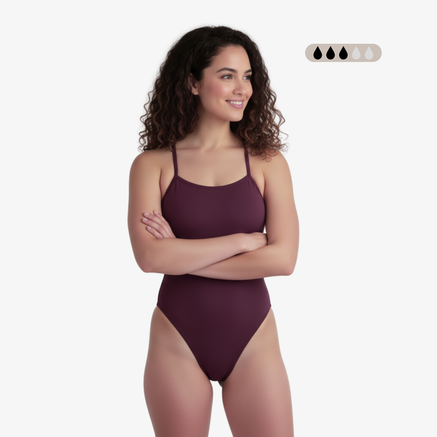 Norca SecureFlo Merlot Open-Back: Period Swimsuit