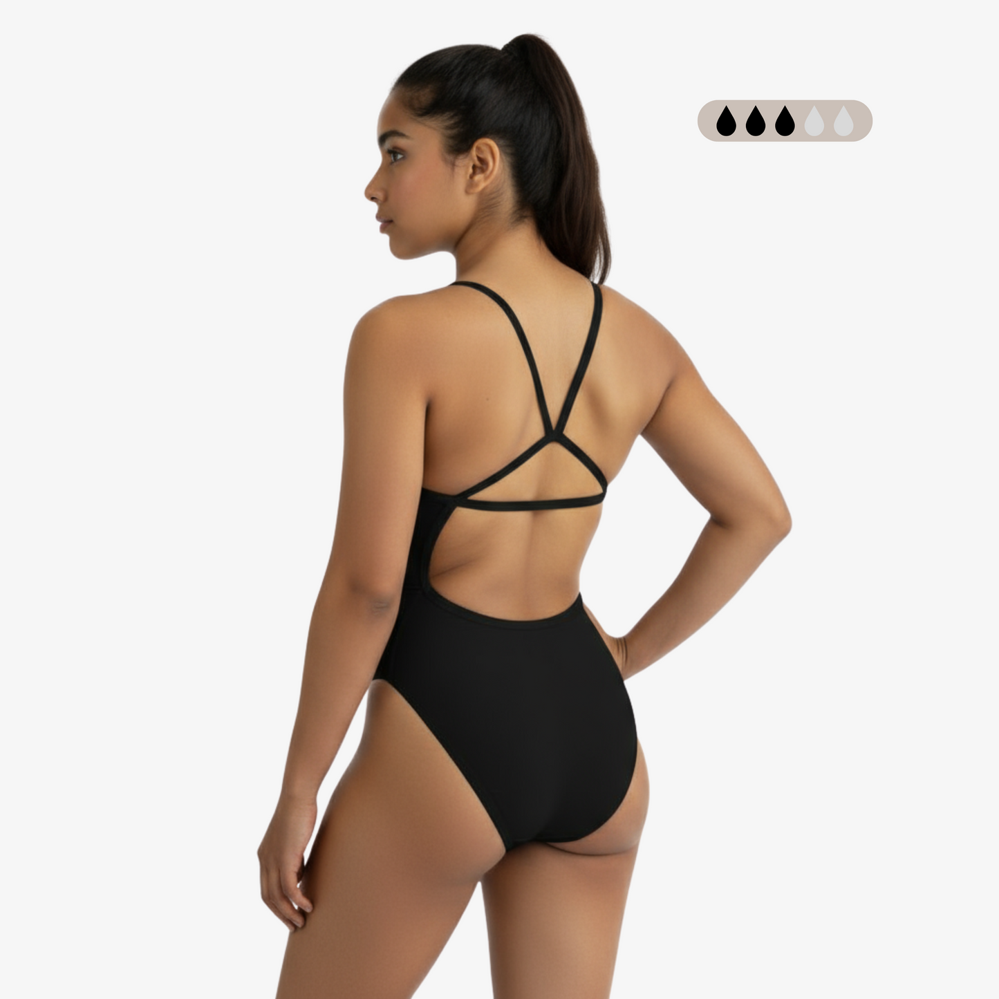 Norca SecureFlo Onyx Open-Back: Period Swimsuit