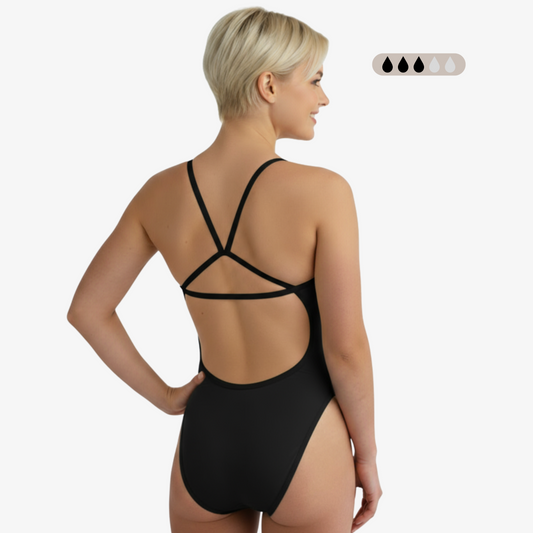 Norca SecureFlo Onyx Open-Back: Period Swimsuit