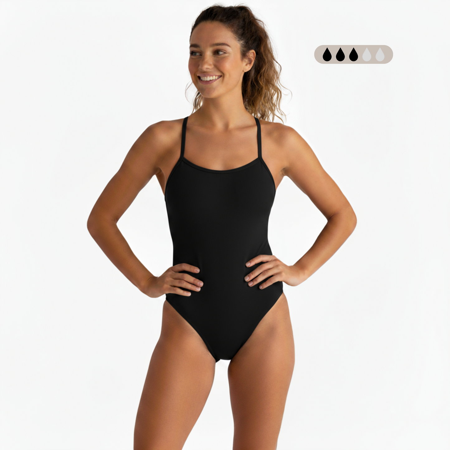 Norca SecureFlo Onyx Open-Back: Period Swimsuit