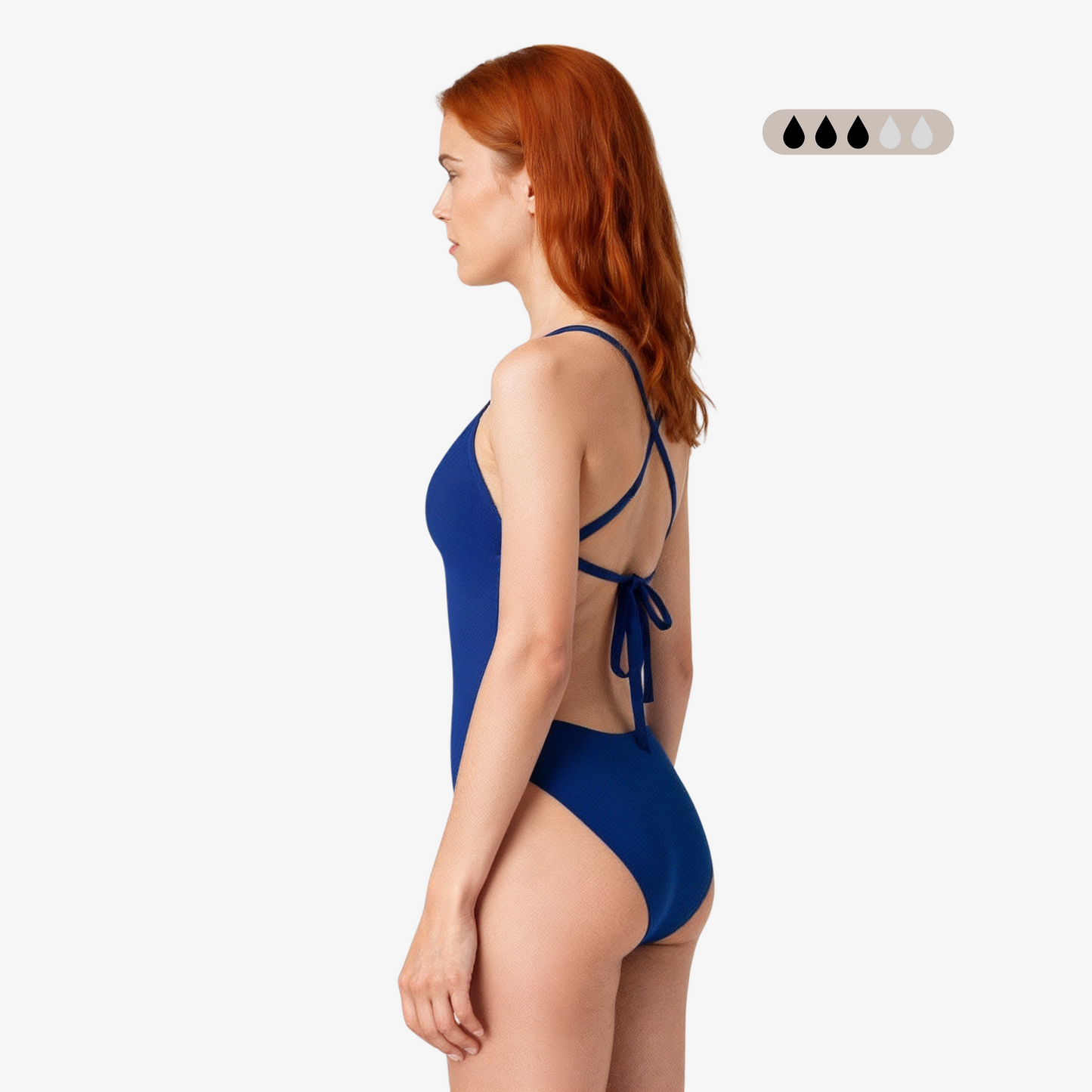 Norca SecureFlo Cobalt Tie-Back: Period Swimsuit
