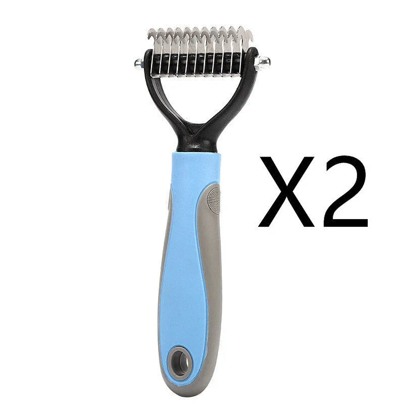 Double-Sided Pet Dematting & Grooming Brush – Stainless Steel Hair Removal Comb for Dogs & Cats | Deshedding Tool