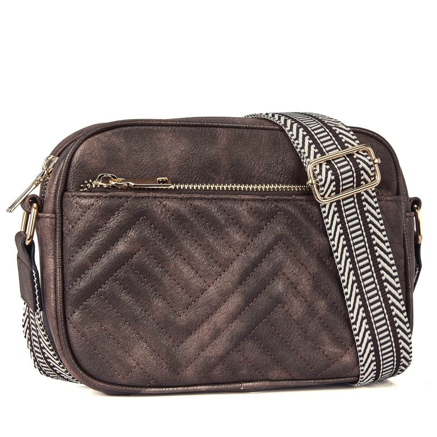 Daily Matching PU Leather Business Commute Zipper Crossbody Bags for women