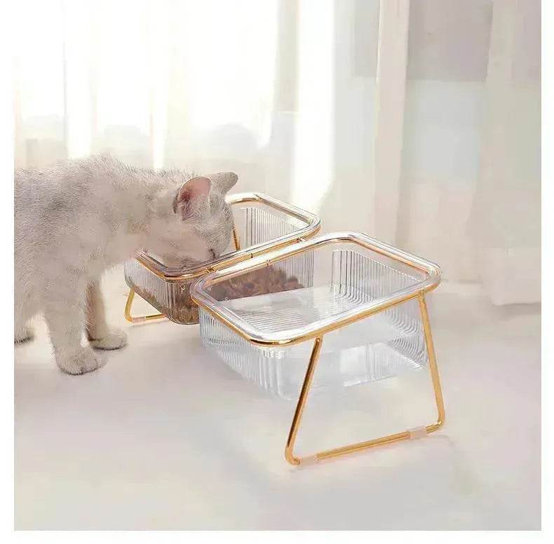 Neck-protecting sloped pet feed bowl Stand